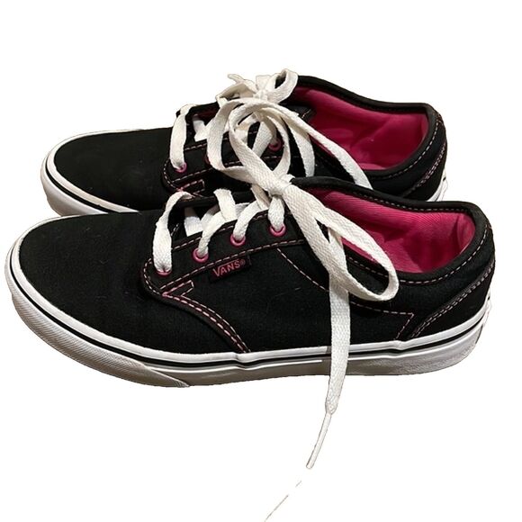 Vans Other - Vans Atwood Black and Pink Low Top Sneakers Missy Size 3.5 TB4R Athletic